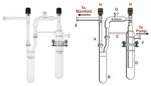 A photograph of a af-0203 dual vacuum trap assembly.