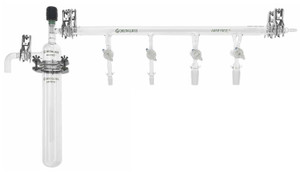 A photograph of a af-0452 dual line vacuum manifold, complete system, 4 ports.