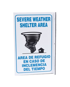 Severe Weather Shelter Area Corner Sign