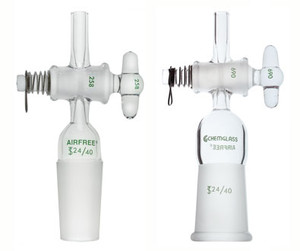 A photograph of a af-0505 gas inlet adapter, 180°, glass stopcock w/ inner or outer joint.