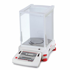 Photograph of Ohaus Explorer® Analytical NTEP Balance, left facing.