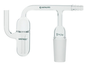 A photograph of a af-0514 bubbler, horizontal w/ standard taper joint.