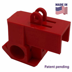 A photograph of the Lab-Locks™ Laboratory Ball Valve Lockout Device