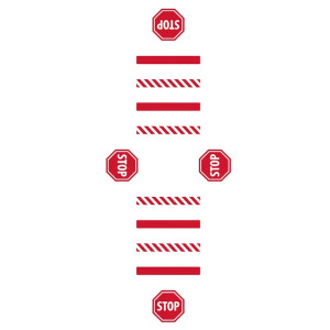 Diagram of layout of all pieces of crosswalk kit.