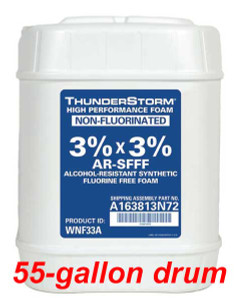 A photograph of an Ansul Thunderstorm® WNF33A 3%x3% Non-Fluorinated Foam Concentrate, 5 gallon pail