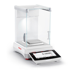 Photograph of Ohaus Explorer Plus® Analytical Balance, right facing.