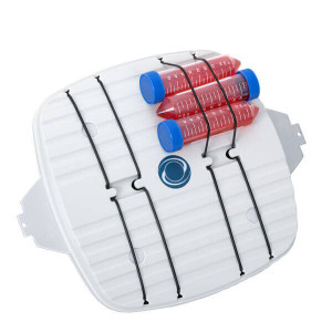 A photograph of a  Standard Platform for Ohaus Rotator Genie™, showing three attached sample tubes (not included).