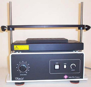 A photograph of a 21300 glas-col multi-pulse vortexer, base unit w/ 2 cartridges.