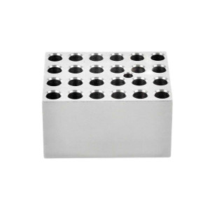 Photograph of Standard (10 mm) Test Tube Block for Ohaus Dry Block Heaters and Ohaus Incubating/Cooling Orbital Shaker.