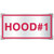 Photograph of the Aluminum Hood #1 sign for cooking system fire control systems.