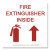 Photograph of the Fire Extinguisher Inside Label w/ Graphic and upward pointing arrow.