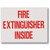 Picture of a Fire Extinguisher Inside self-adhesive label, red lettering, 4"w x 3"h vinyl.