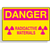 An image of sign 01611 Radiation Safety sign.  The yellow sign features a magenta "RADIATION" header along with two magenta radiation symbols on the bottom corners. The magenta text reads "CAUTION RADIOACTIVE MATERIALS." 