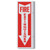 Picture of the Fire Extinguisher 90° aluminum wall sign, 2-sided, 4"w x 12"h.