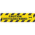 Photograph of an anti-slip floor safety sign reading "Caution Safety Glasses required" in black on a yellow background.  Includes a graphic of a face with safety glasses.