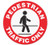 A photograph of an 05211 anti-slip safety floor markers, reading pedestrian traffic only/pedestrian route.