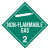 A green and white photograph of a 03103 class 2 dot hazardous material placards, reading non-flammable gas with graphic.