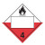 A red and white photograph of a 03146 4 digit blank class 4 dot placards, with spontaneously combustible graphic.