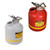 A photograph of a 02130 justrite disposal safety cans, polyethylene, 5 gallon, red or white.