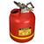 A photograph of a 02130 justrite disposal safety cans, polyethylene, 5 gallon, red.