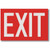 Picture of the Exit Sign, White Lettering on Red Background, 12" w x 8" h.