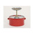 A photograph of red 02140 galvanized steel eagle safety plunger cans with 2 quart capacity.
