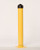 Photograph of yellow round 4" diameter eagle bollard post with black HDPE post cap.