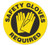 A photograph of yellow and black 05251 anti-slip safety floor markers, reading safety gloves required with graphic.