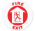 A photograph of red and white 05257 anti-slip safety floor markers, reading fire exit with graphic.