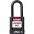 A photograph of a black 07023 zing recyclock insulated safety padlocks with 1.5" shackle.