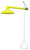 A photograph of a yellow Guardian GBF1643YEL Barrier-Free Emergency Showers, Horizontally Mounted, Plastic Shower Head.