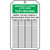 An image of the front of this safety tag reads "Emergency Shower and Eye Wash Test record" in bold white text on a green background at the top. Beneath this are the instructions stating to "Inspect This Unit Carefully Before Signing Inspection Card" in plain black text. Four columns headed by the words "Date, By, Date, By" respectively , fill the remainder of the front of the card and the entire back.
