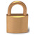 A photograph of a 09435 keyed-alike mini brass padlock.