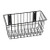 A photograph of a 06043 economical black wire basket, dimensions 12" length, 6" depth, 6" height.