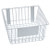 A photograph of a 06043 economical black wire basket, dimensions 12" length, 12" depth, 6" height.