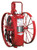 A photograph of a 09562 amerex regulated pressure wheeled fire extinguishers with solid steel wheels.