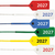 A red, white, blue, green, yellow and second white 2027 dated seal.