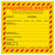 A photograph of a yellow and red 12322 federal hazardous waste labels with 500 per roll.