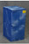 A photograph of a blue 02071 Eagle Modular Quik-Assembly™ Polyethylene Acid and Corrosive cabinet with 12 gallon capacity and door closed