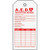 A  photograph of a card-stock 13003 emergency defibrillator (AED) inspection tag, with 10 per package.