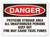 A photograph of a 01570 danger, pesticide storage area all unauthorized persons keep out fire may cause toxic fumes OSHA sign.