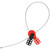 A photograph of a red and black 07137 Zing universal cable lockout with 3' cable.