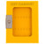 A photograph of a yellow 07067 lockout key cabinet with clear window and 30 key capacity.