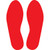 A photograph of a 06436 slip-gard™ vinyl floor marking footprints in solid red.