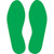 A photograph of a 06436 slip-gard™ vinyl floor marking footprints in solid green.
