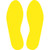 A photograph of a 06436 slip-gard™ vinyl floor marking footprints in solid yellow.