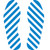 A photograph of a 06436 slip-gard™ vinyl floor marking footprints in dashed blue-white.