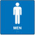 ADA Braille Tactile Restroom Sign, MEN w/ Male Icon, 8" x 8"