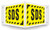 V-shaped yellow sign with black SDS and bashed black border printed on both faces.