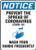 A photograph of a blue and white 03449 Covid-19 prevent the spread of the coronavirus (COVID-19) wash your hands frequently OSHA notice sign.